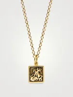 Gold Saint George and The Dragon Pendant Necklace