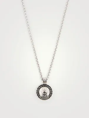 Silver Buddha Amulet Necklace