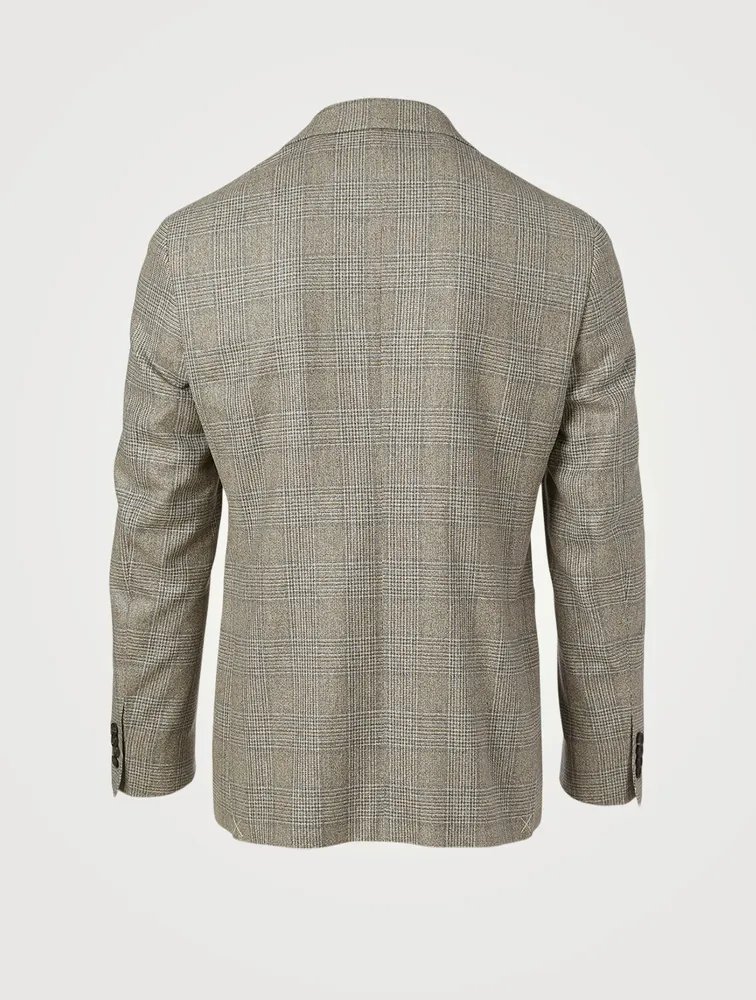 Silk And Wool Jacket Check Print