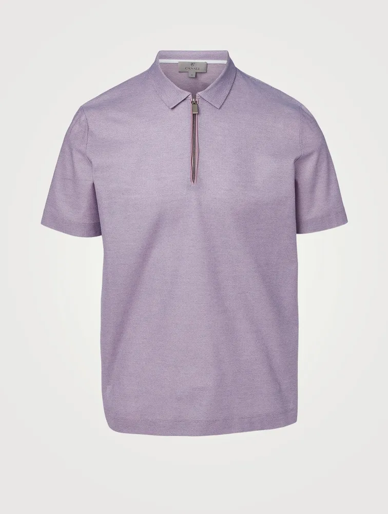 Cotton Zip Polo Shirt