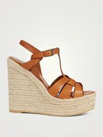 Tribute Leather Espadrille Wedge Sandals