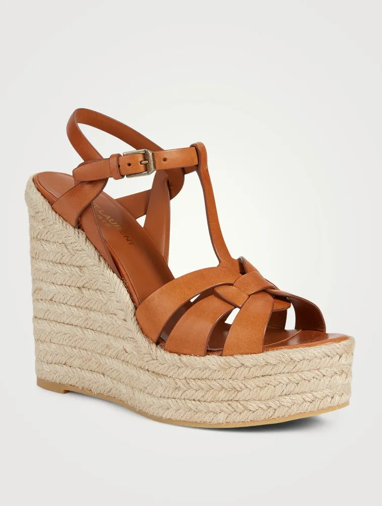 Tribute Leather Espadrille Wedge Sandals