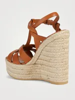 Tribute Leather Espadrille Wedge Sandals