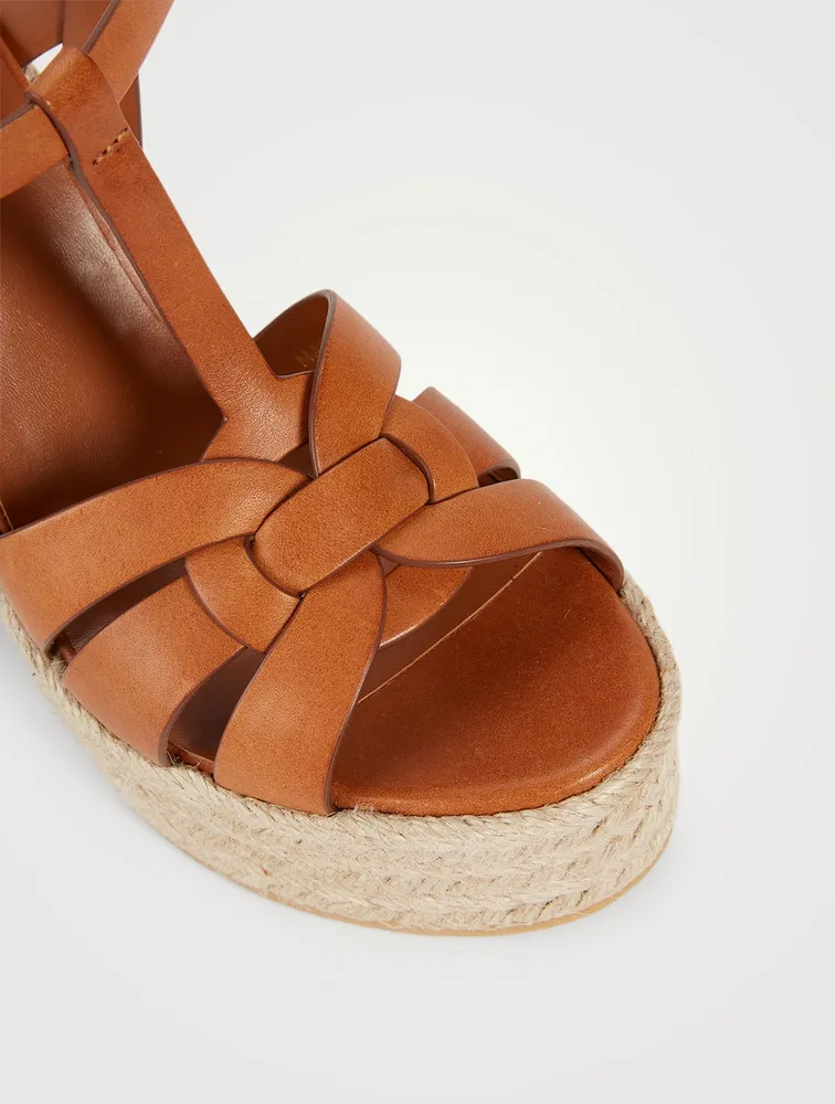 Tribute Leather Espadrille Wedge Sandals