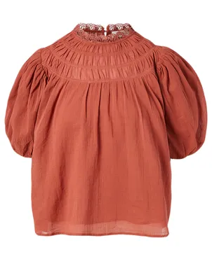 Melody Cotton Puff-Sleeve Top