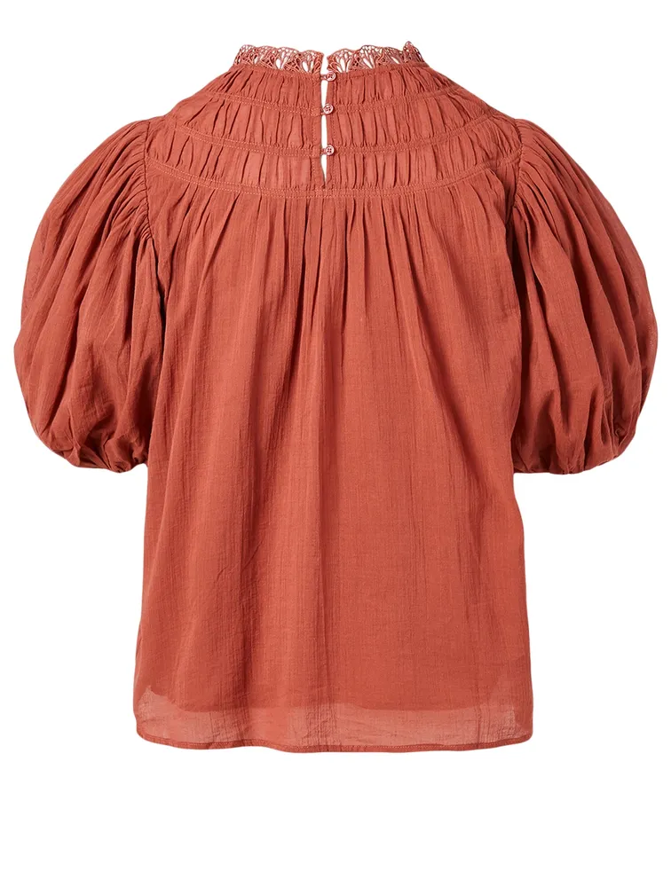 Melody Cotton Puff-Sleeve Top