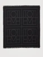 Como Wool And Cashmere Monogram Blanket Scarf