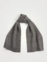 Double Wool And Cashmere Scarf In Houndstooth