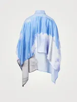 Cotton Shirt With Printed Back Scarf