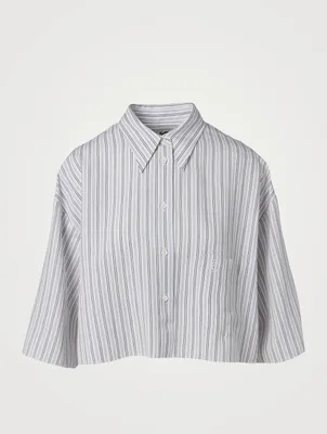 Cropped Shirt Striped Print