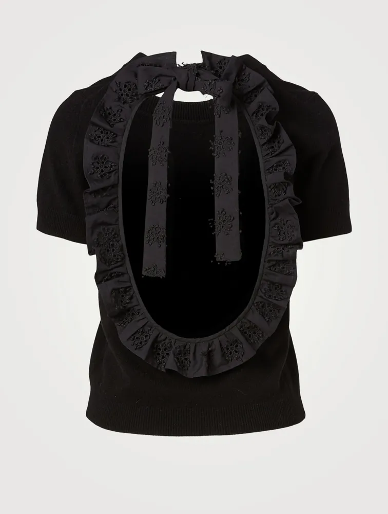 Florence Cashmere And Wool T-Shirt With Open Back