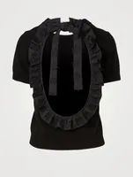 Florence Cashmere And Wool T-Shirt With Open Back