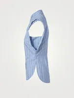 Enza Silk Sleeveless Shirt Striped Print