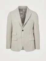 Cotton-Blend Jacket Herringbone Print