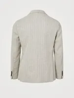 Cotton-Blend Jacket Herringbone Print
