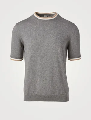 Cotton T-Shirt With Tipping