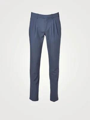 Cotton And Silk Slim-Fit Pants