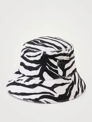 Wave Terry Bucket Hat Zebra Print