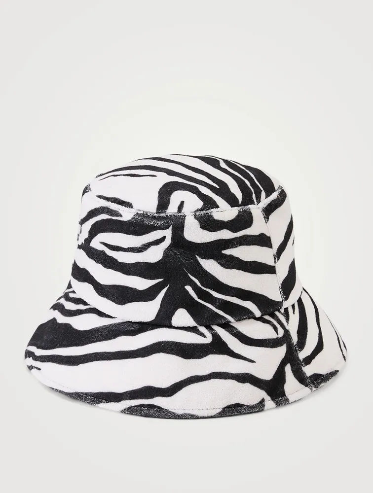 Wave Terry Bucket Hat Zebra Print