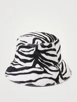 Wave Terry Bucket Hat Zebra Print