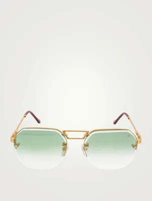 CEO Bevel Drill Mount Aviator Sunglasses