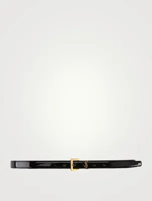YSL Monogram Buckle Patent Leather Belt