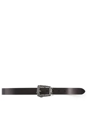 YSL Monogram Buckle Leather Belt
