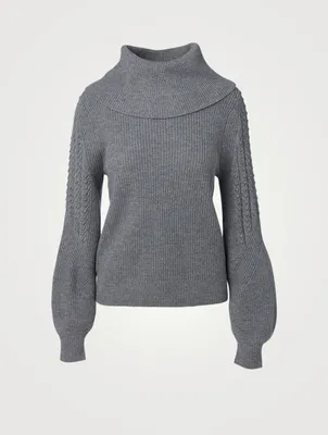 Bernadette Wool-Blend Cowlneck Sweater