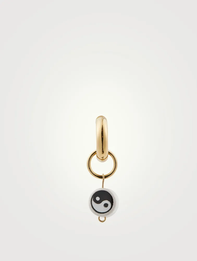 18K Goldplated Ying Yang Hoop Earring