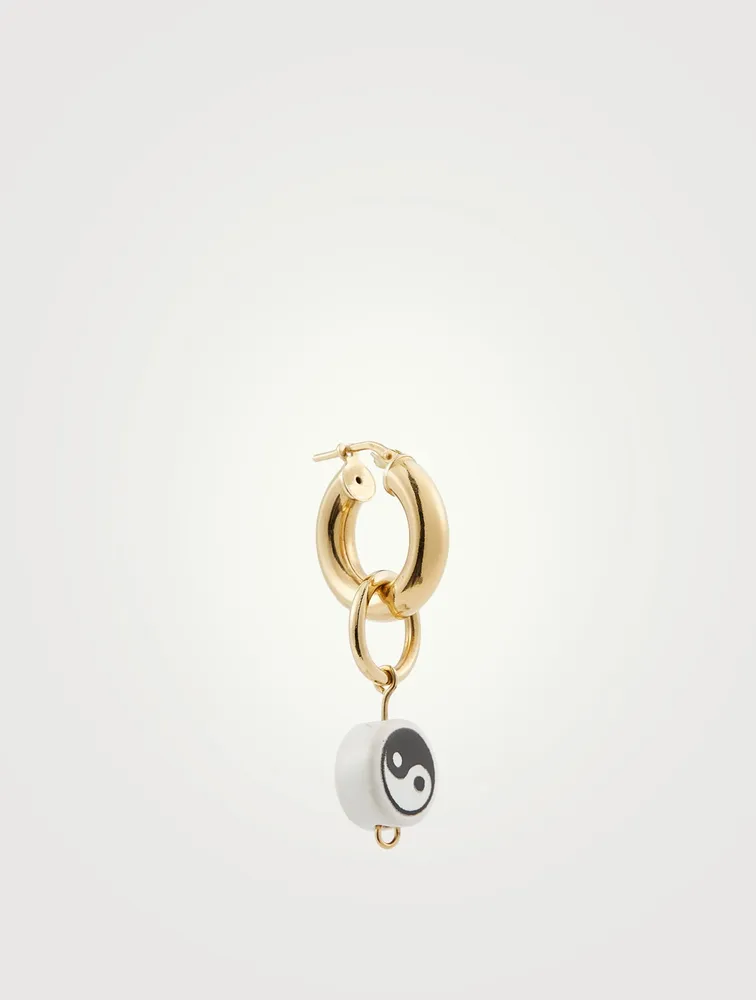 18K Goldplated Ying Yang Hoop Earring