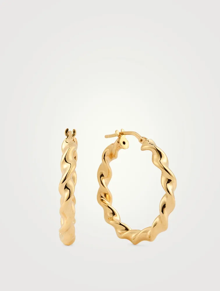 Tornado 18K Gold Plated Hoops Earrings