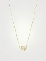 Mini 18K Gold Clover Necklace With Diamonds