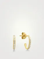 Edith 18K Gold Open Hoop Earrings With Diamonds