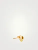 Mini 18K Gold Open Heart Stud Earrings