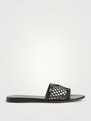 Jamaica 05 Mesh And Leather Slide Sandals