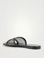 Jamaica 05 Mesh And Leather Slide Sandals