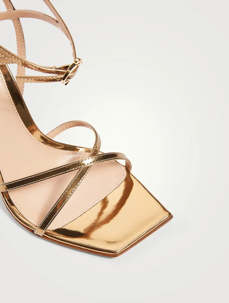 Georgina Metallic Leather Heeled Sandals