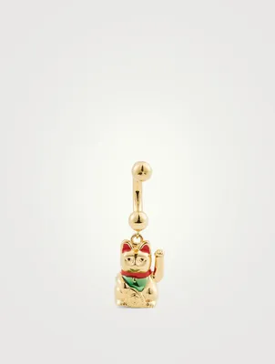 24K Goldplated Maneki Neko Earring