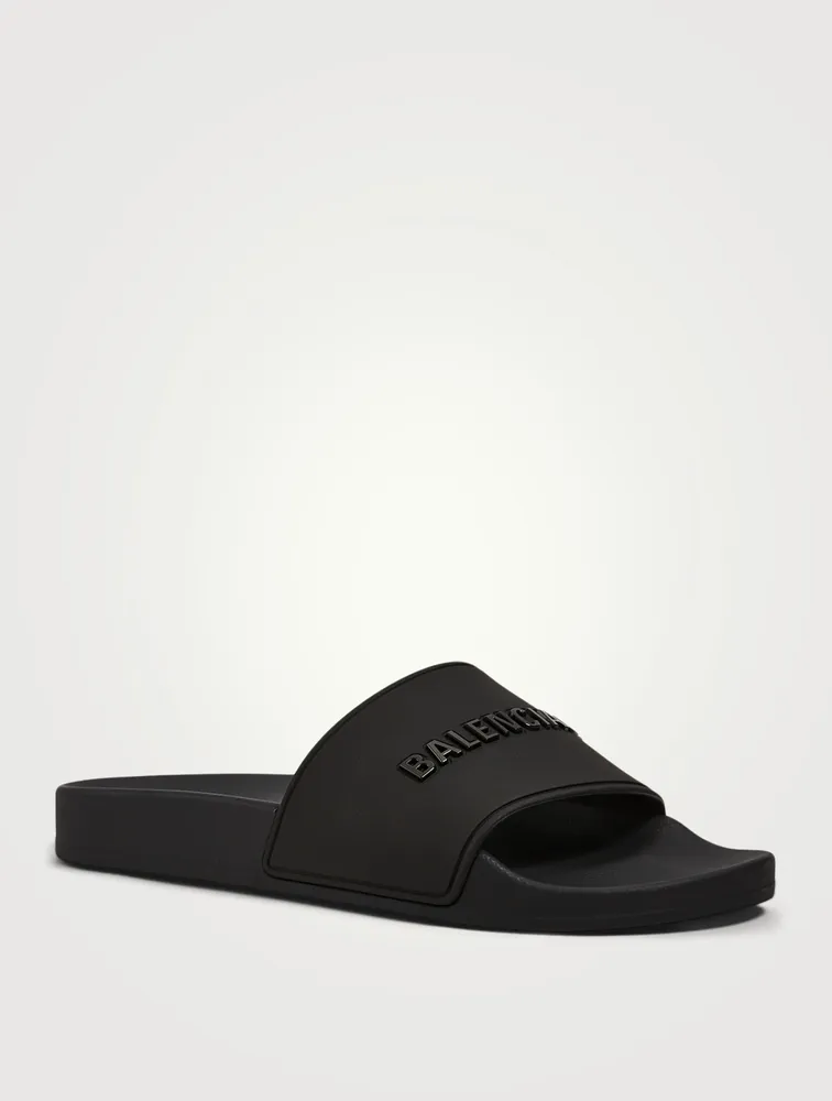 Rubber Logo Pool Slide Sandals
