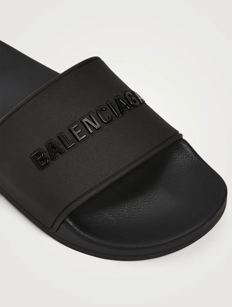 Rubber Logo Pool Slide Sandals