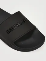 Rubber Logo Pool Slide Sandals