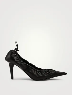 Scrunch Knife Leather Pumps