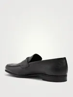 Saffiano Leather Loafers With Triangle Logo