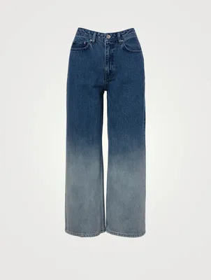 Kiri Dip Dye Organic Cotton Flared High-Waisted Jeans