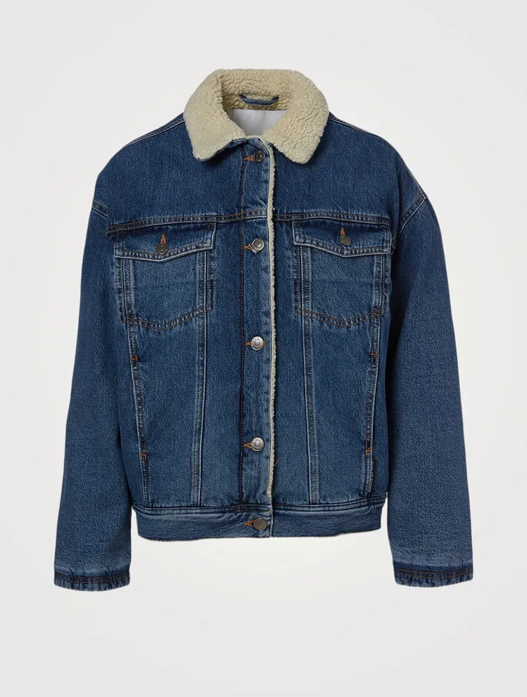 Vilda Teddy Organic Cotton Jean Jacket With Sherpa Lining