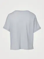 Jersey Deep V-Neck Cropped T-Shirt