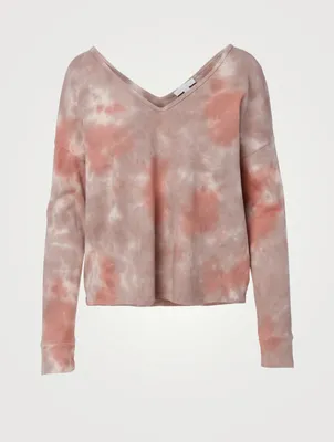 Cotton Jersey Open Neck Sweatshirt Cloud Dye