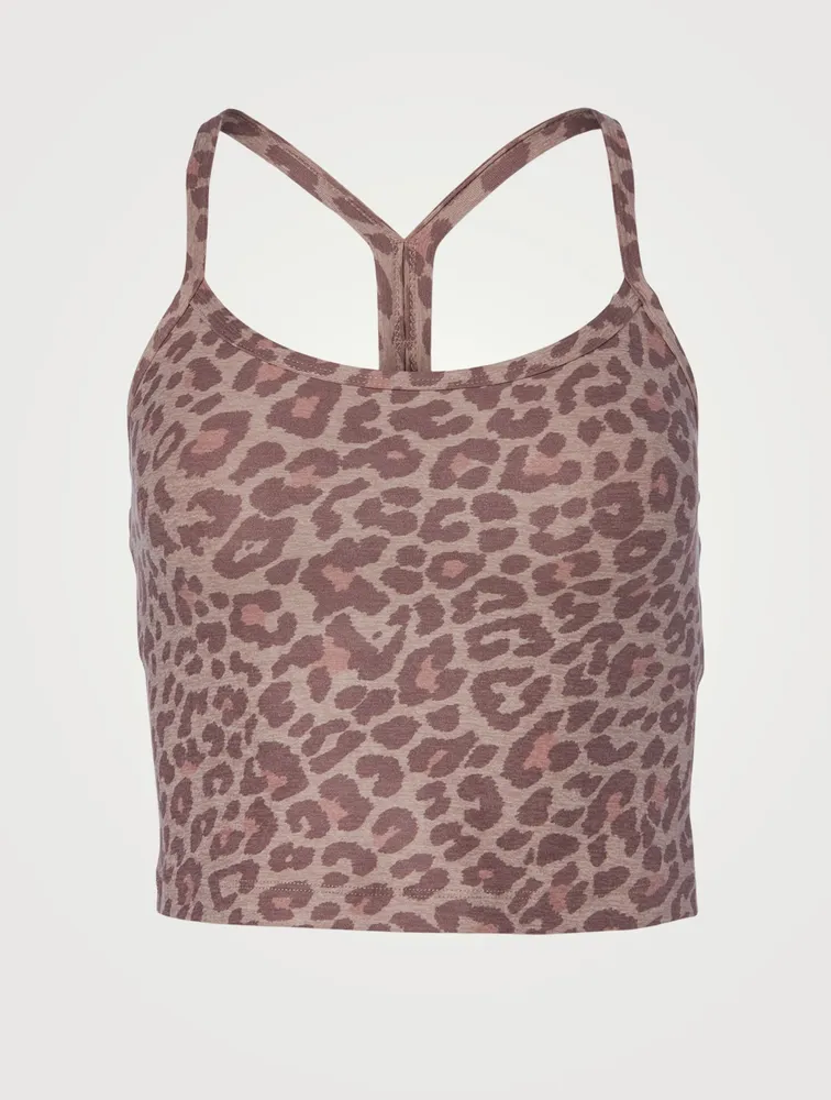 Spacedye Slim Racerback Cropped Tank Top Leopard Print