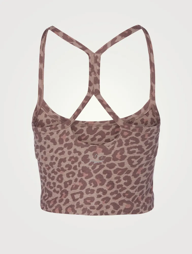 Spacedye Slim Racerback Cropped Tank Top Leopard Print