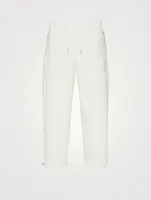 Cotton-Blend Drawstring Pants